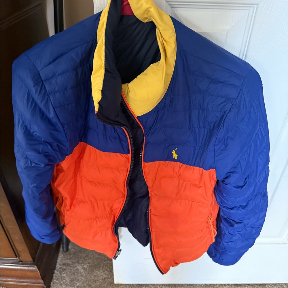 Polo by Ralph Lauren Blue and Orange Kids Puffer Jacket
